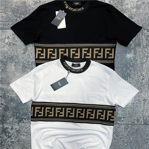 تی شرت طرح نواری برند اورجینال مردانه فندی Fendi