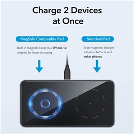 شارژر بیسیم رومیزی ESR 2-in-1 Magnetic Wireless Charger (HaloLock)