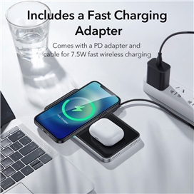 شارژر بیسیم رومیزی ESR 2-in-1 Magnetic Wireless Charger (HaloLock)