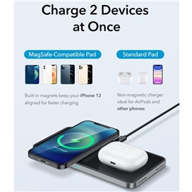 شارژر بیسیم رومیزی ESR 2-in-1 Magnetic Wireless Charger (HaloLock)