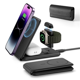 ست وایرلس شارژر مسافرتی ESR HaloLock™ 3-in-1 Travel Wireless Charging Set