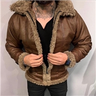 کاپشن چرم داخل پشمی مردانه