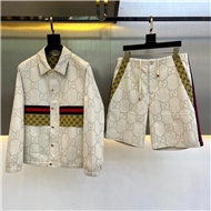 ست پیراهن و شلوارک طرح برند مردانه گوچی GUCCI
