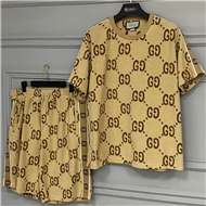 ست تی شرت و شلوارک طرح برند مردانه گوچی‌ GUCCI