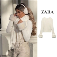 بافت سرآستین خز زنانه زارا ZARA