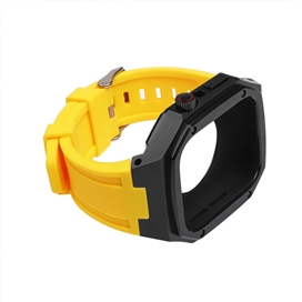 بند و گارد اپل واچ سری لاکچری Luxury Metal Cases Fullbody Protection Silicone apple Watch 44/45 mm
