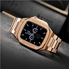 بند و گارد اپل واچ 7/8 سری لاکچری Metal Watch Strap And Case Set for apple watch 45 mm