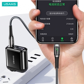 کابل شارژ سریع تایپ‌سی به لایتنینگ 1.2 متری یوسامز USAMS Cable Raydan Smart Power Off Lightning SJ518