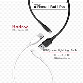 کابل شارژ و انتقال داده لایتنینگ هادرون Hadron MFI HTC-A-L01 USB A Lightning Cable