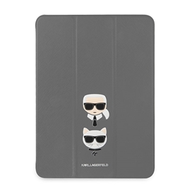 کیف چرمی آیپد پرو 12.9 اینچ طرح کارل و گربه CG Mobile iPad Pro 12.9 2020/2021 Cat Karl Lagerfeld Leather Case