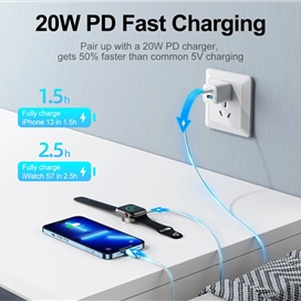 شارژر مغناطیسی اپل واچ دوکاره جویروم JOYROOM S-IW005 Iwatch Magnetic wireless charger/lightning cable