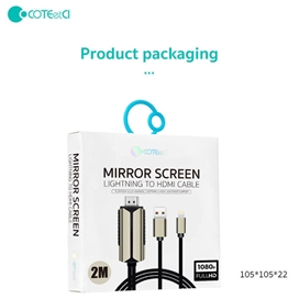 کابل چند سر اچ دی ام آی به لایتنینگ و یو اس بی 2 متری کوتتسی Coteetci HDMI to Lightning USB Cable 33022