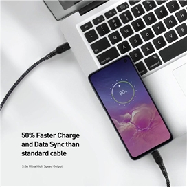 کابل USB-C به USB-C انرژیا مدل FibraTough سرعت 10Gbps