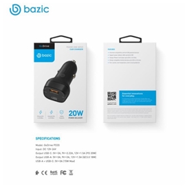 شارژر فندکی 20 وات پاور دلیوری بازیک | Bazic GoDrive PD 20W & QC 3.0 Car Charger