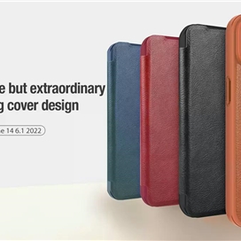 کیف چرمی نیلکین آیفون Apple iPhone 14 Plus Nillkin Qin Pro Leather Case دارای محافظ دوربین