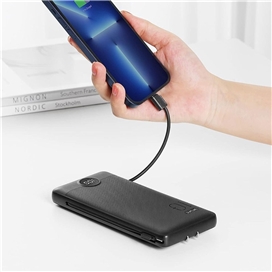 پاور بانک 10000mAh برند وروک مدل VRURC Portable Charger with Built-In Cables and AC Wall Plug