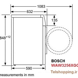 ماشین لباسشویی 9 کیلویی مدل WAW32560GC بوش BOSCH