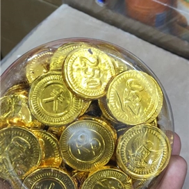 شکلات شیری طرح سکه بسته 100 عددی