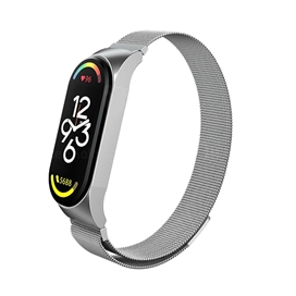 بند فلزی دستبند سلامتی شیائومی Mi Band 7 Stainless Steel Milanese Strap با قفل مگنتی