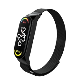 بند فلزی دستبند سلامتی شیائومی Mi Band 7 Stainless Steel Milanese Strap با قفل مگنتی