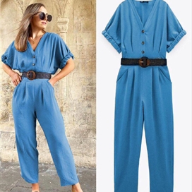 سرهمی کمردار آستین کوتاه زنانه زارا ZARA