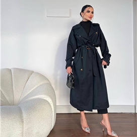بارانی ساده بلند زنانه ترک