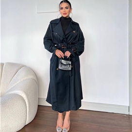 بارانی ساده بلند زنانه ترک