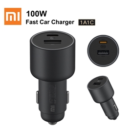 شارژر فندکی فست شارژ شیائومی Xiaomi Car Charger Fast Charging 1A1C CC07ZM توان 100 وات با کابل